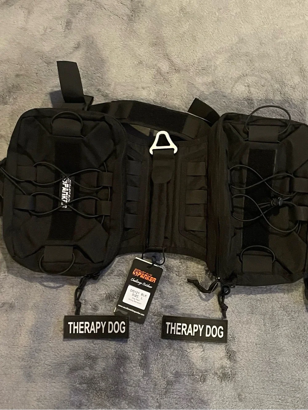 Excellent Elite Spanker Dog Pack Hiking Backpack for Large Dogs Black 2 Compart